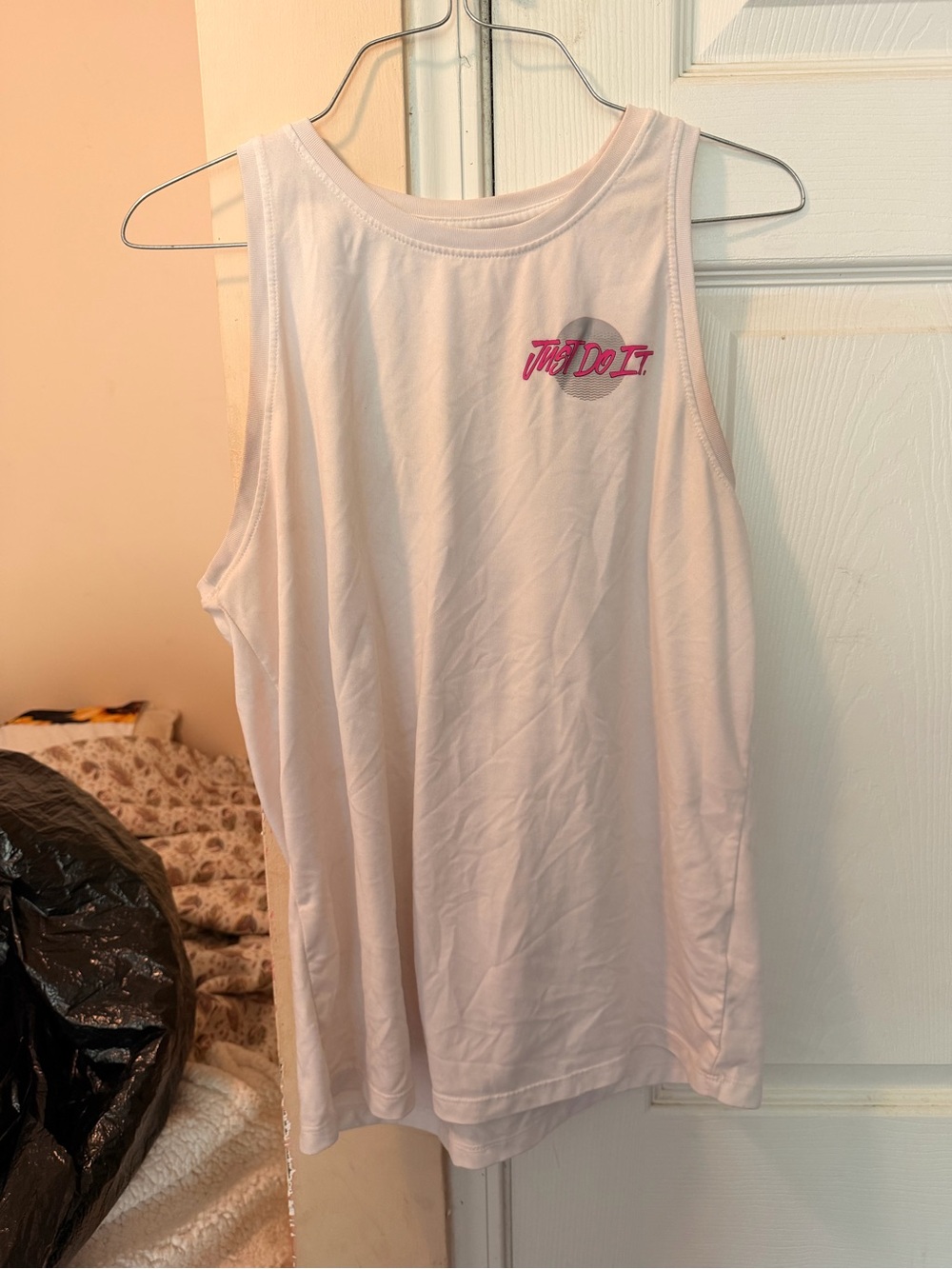 Nike Women’s Light Pink Athletic Tank with 'Just Do It' Graphic